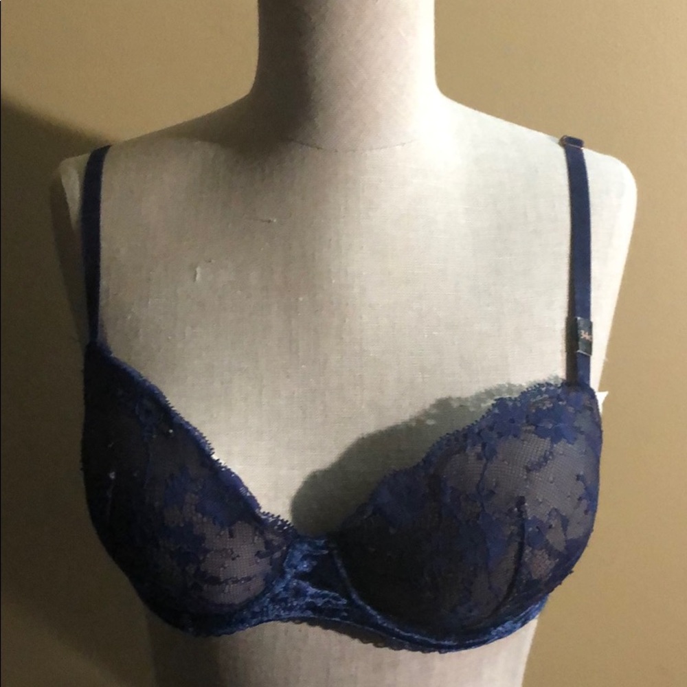 Lace Velvet Blue Dream Angels Demi Lined Bra